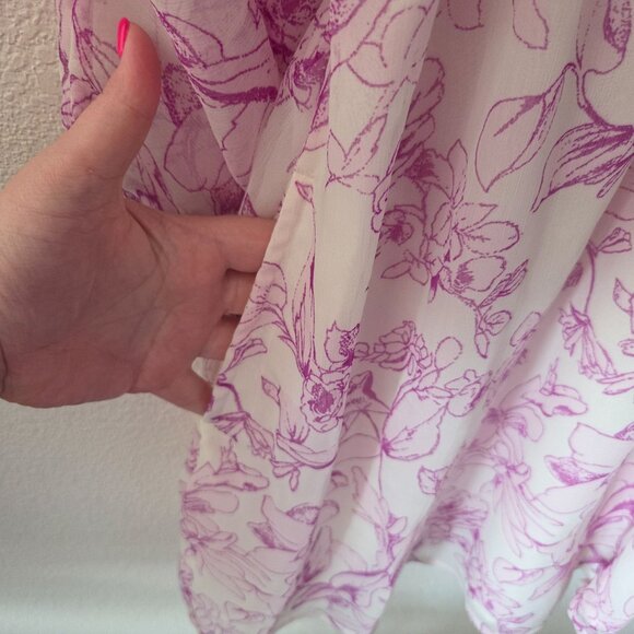 A New Day Womens Size 1X Floral Print V-Neck Long Sleeve Dress Lined Pockets NEW - Picture 4 of 11